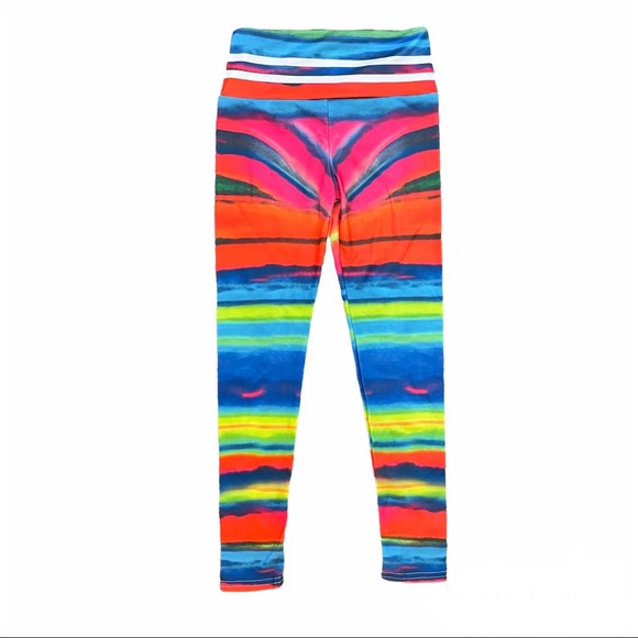 NWOT Multicolor Tie-Dye Long Workout Leggings Size Medium - Picture 4 of 7